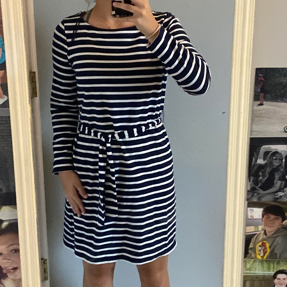 Navy striped dress